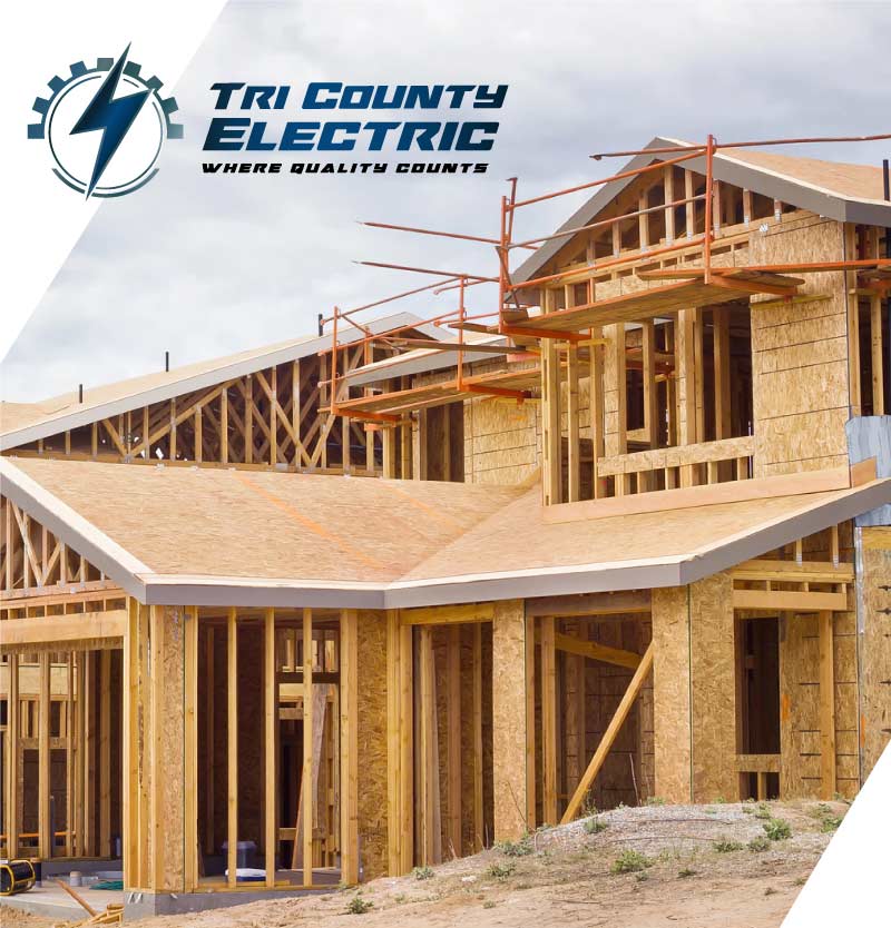 electrician-for-new-construction Essential safety measures include circuit breakers, GFCI and AFCI outlets, proper grounding, surge protection, and adherence to local electrical codes. These features help prevent electrical hazards and ensure long-term safety for occupants. team installing a custom lighting solution in a newly built Fresno home